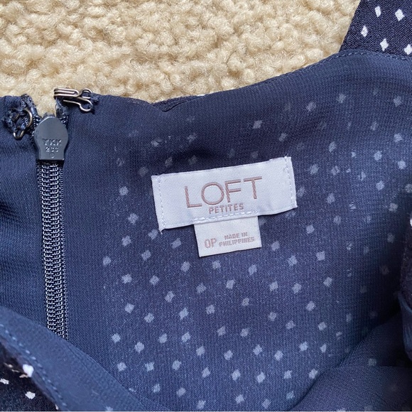 Loft Polka Dot Square Neck Sleeveless Cropped Jumpsuit Tie Waist Belt Size 0P - Picture 14 of 14